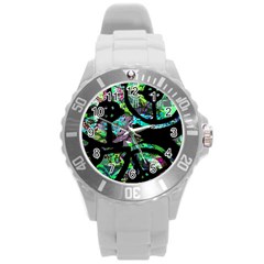 Design 11 Round Plastic Sport Watch (l) by TajahOlsonDesigns