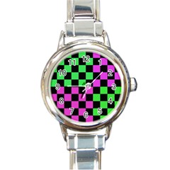 Checkerboard Again 1a Round Italian Charm Watch by impacteesstreetwearseven