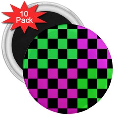 Checkerboard Again 1a 3  Magnets (10 Pack)  by impacteesstreetwearseven