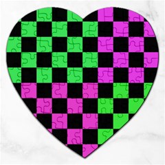 Checkerboard Again 1a Jigsaw Puzzle (heart) by impacteesstreetwearseven