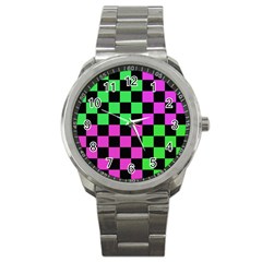 Checkerboard Again 1a Sport Metal Watch by impacteesstreetwearseven