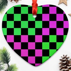 Checkerboard Again 1a Heart Ornament (two Sides) by impacteesstreetwearseven