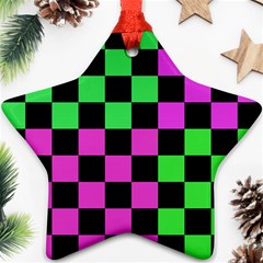 Checkerboard Again 1a Star Ornament (two Sides) by impacteesstreetwearseven