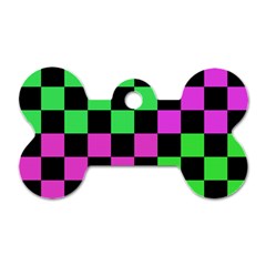 Checkerboard Again 1a Dog Tag Bone (two Sides) by impacteesstreetwearseven