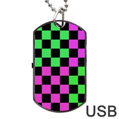 Checkerboard Again 1a Dog Tag Usb Flash (two Sides) by impacteesstreetwearseven