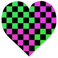 Checkerboard Again 1a Wooden Puzzle Heart by impacteesstreetwearseven