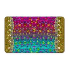 Signs Of Peace  In A Amazing Floral Gold Landscape Magnet (rectangular) by pepitasart