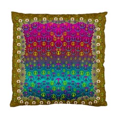 Signs Of Peace  In A Amazing Floral Gold Landscape Standard Cushion Case (one Side) by pepitasart