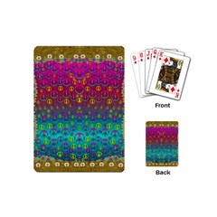 Signs Of Peace  In A Amazing Floral Gold Landscape Playing Cards Single Design (mini) by pepitasart