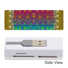 Signs Of Peace  In A Amazing Floral Gold Landscape Memory Card Reader (stick) by pepitasart