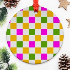 Checkerboard Again 3 Ornament (round) by impacteesstreetwearseven