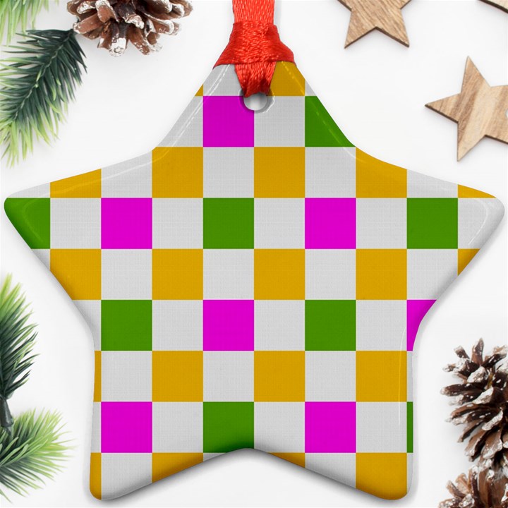 Checkerboard Again 3 Ornament (Star)