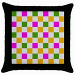 Checkerboard Again 3 Throw Pillow Case (Black) Front