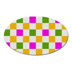 Checkerboard Again 3 Oval Magnet by impacteesstreetwearseven