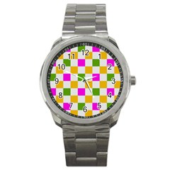 Checkerboard Again 3 Sport Metal Watch by impacteesstreetwearseven