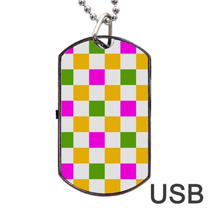 Checkerboard Again 3 Dog Tag USB Flash (One Side)