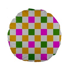 Checkerboard Again 3 Standard 15  Premium Round Cushions by impacteesstreetwearseven