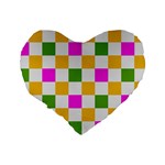 Checkerboard Again 3 Standard 16  Premium Heart Shape Cushions Back