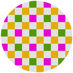 Checkerboard Again 3 Wooden Puzzle Round by impacteesstreetwearseven