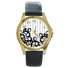 Chaos N Order Round Gold Metal Watch by designsbyamerianna