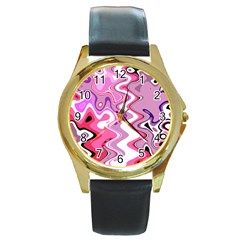 Mylifeinpink Round Gold Metal Watch by designsbyamerianna