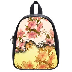 A Touch Of Vintage, Floral Design School Bag (small) by FantasyWorld7