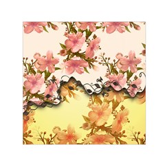 A Touch Of Vintage, Floral Design Small Satin Scarf (square)