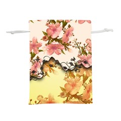 A Touch Of Vintage, Floral Design Lightweight Drawstring Pouch (m)