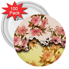 A Touch Of Vintage, Floral Design 3  Buttons (100 Pack)  by FantasyWorld7