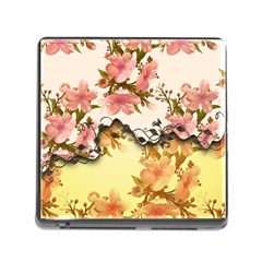 A Touch Of Vintage, Floral Design Memory Card Reader (square 5 Slot) by FantasyWorld7