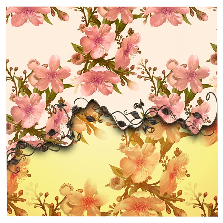 A Touch Of Vintage, Floral Design Wooden Puzzle Square