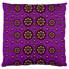 Hearts Of Metal And Flower Wreaths In Love Large Cushion Case (one Side) by pepitasart