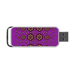 Hearts Of Metal And Flower Wreaths In Love Portable Usb Flash (two Sides) by pepitasart