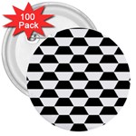 Hexagons Pattern Tessellation 3  Buttons (100 pack)  Front