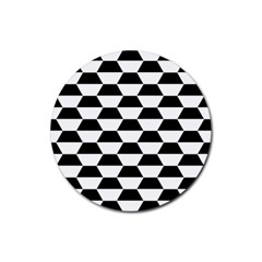 Hexagons Pattern Tessellation Rubber Coaster (round)  by Mariart