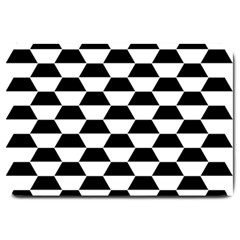 Hexagons Pattern Tessellation Large Doormat  by Mariart