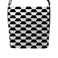 Hexagons Pattern Tessellation Flap Closure Messenger Bag (l) by Mariart