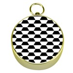 Hexagons Pattern Tessellation Gold Compasses Front