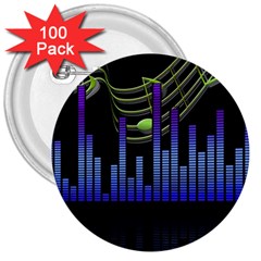 Speakers Music Sound 3  Buttons (100 Pack)  by HermanTelo