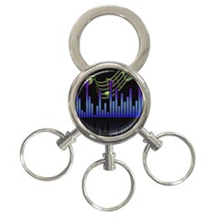 Speakers Music Sound 3-ring Key Chain by HermanTelo