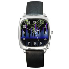 Speakers Music Sound Square Metal Watch