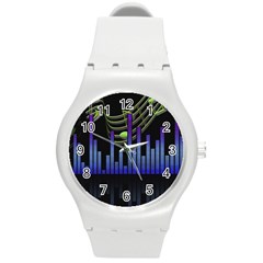 Speakers Music Sound Round Plastic Sport Watch (m)