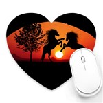 Sunset Horses Shadow Heart Mousepads Front