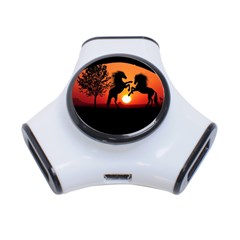 Sunset Horses Shadow 3-port Usb Hub by Bajindul