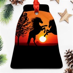 Sunset Horses Shadow Ornament (bell) by Bajindul