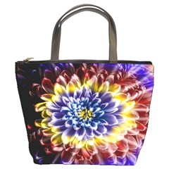 Rainbow Chrysanthemum Bucket Bag by bloomingvinedesign