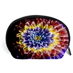 Rainbow Chrysanthemum Accessory Pouch (large) by bloomingvinedesign