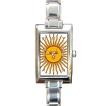 Argentina Flag Rectangle Italian Charm Watch Front