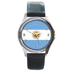 Argentina Flag Round Metal Watch by FlagGallery