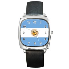 Argentina Flag Square Metal Watch by FlagGallery